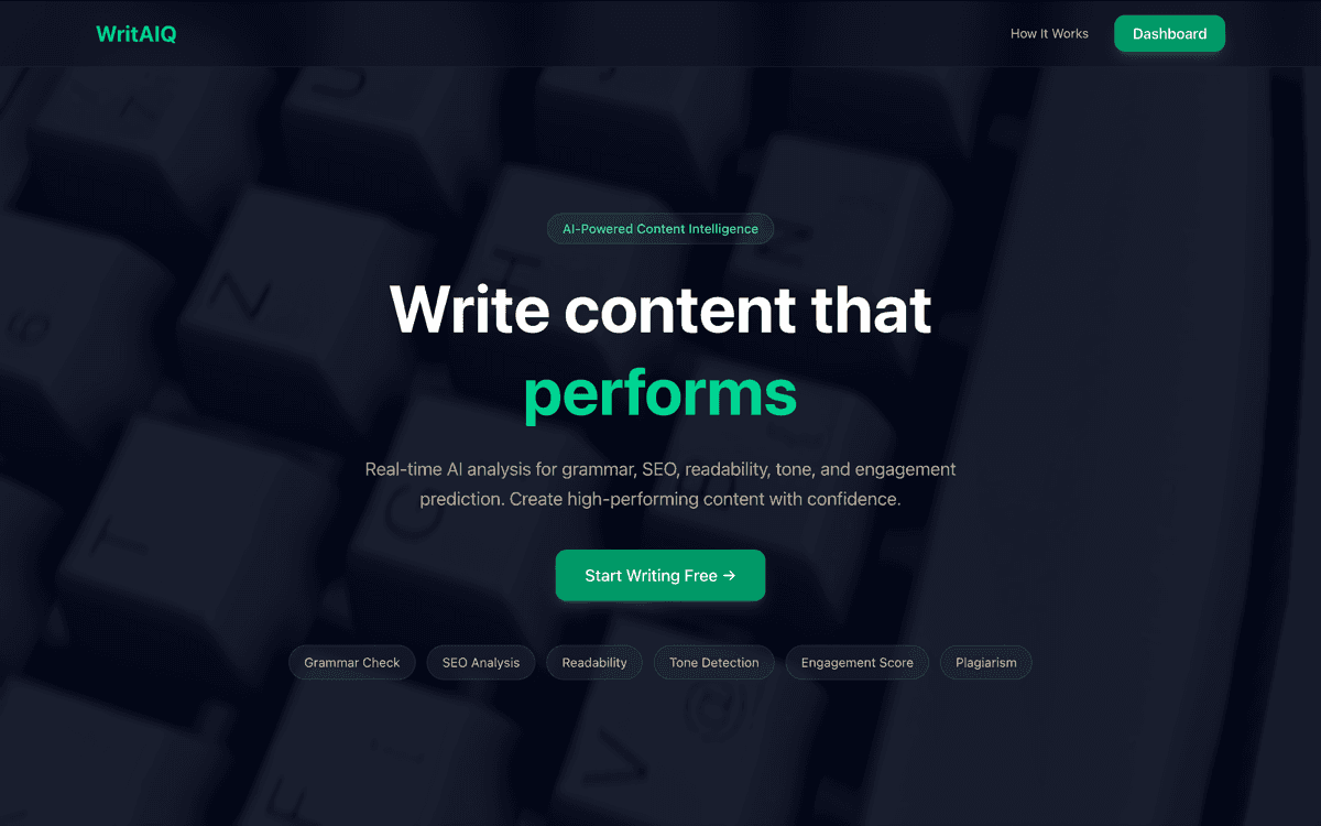 Screenshot of WritAIQ
